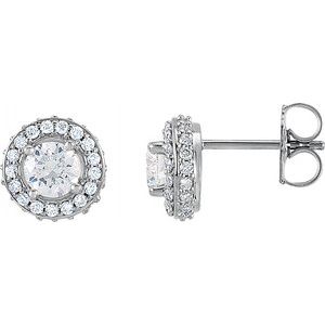 14K White 7/8 CTW Natural Diamond Earrings 68602:110:P