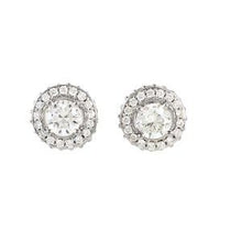 14K White 7/8 CTW Natural Diamond Earrings 68602:110:P