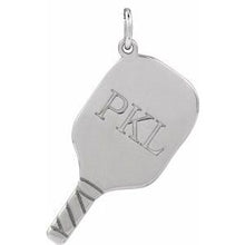 Sterling Silver Engravable Pickleball Paddle Pendant 88786:102:P