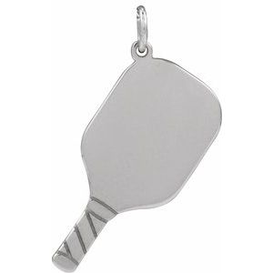 Sterling Silver Engravable Pickleball Paddle Pendant 88786:102:P