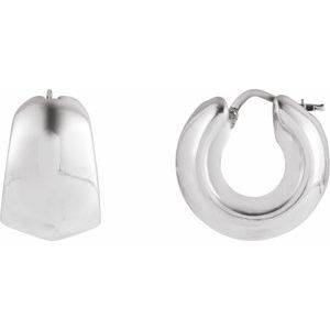 Sterling Silver Electroform Tapered 22.2 mm Hoop Earrings 689335:101:P