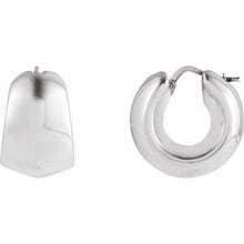 Sterling Silver Electroform Tapered 22.2 mm Hoop Earrings 689335:101:P