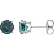 Platinum 8 mm Lab-Grown Alexandrite Stud Earrings 1874:70542:P