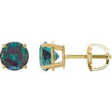14K Yellow 7 mm Lab-Grown Alexandrite Stud Earrings 1874:70704:P