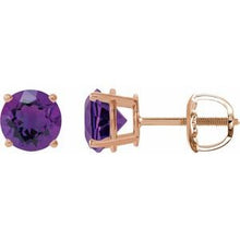 14K Rose 8 mm Natural Amethyst Stud Earrings 1874:70763:P