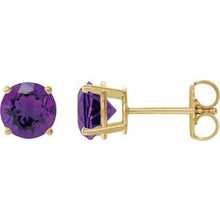 14K Yellow 7 mm Natural Amethyst Stud Earrings 1874:70439:P