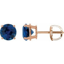 14K Rose 6 mm Lab-Grown Blue Sapphire Stud Earrings 1874:70579:P