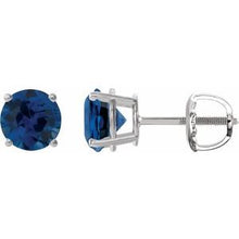 Platinum 7 mm Lab-Grown Blue Sapphire Stud Earrings 1874:70723:P