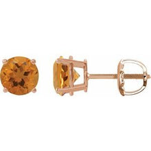 14K Rose 8 mm Natural Citrine Stud Earrings 1874:70765:P