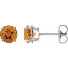 Sterling Silver 8 mm Natural Citrine Stud Earrings 1874:70567:P