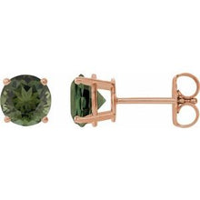 14K Rose 6 mm Natural Green Tourmaline Stud Earrings 1874:70320:P