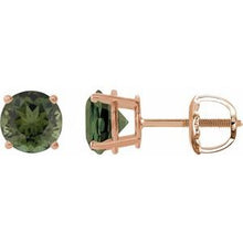 14K Rose 6 mm Natural Green Tourmaline Stud Earrings 1874:70589:P