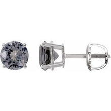 Sterling Silver 6 mm Natural Gray Spinel Stud Earrings 1874:70660:P