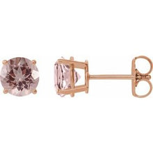 14K Rose 7 mm Natural Pink Morganite Stud Earrings 1874:70409:P