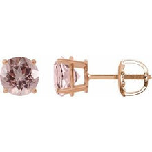 14K Rose 6 mm Natural Pink Morganite Stud Earrings 1874:70593:P