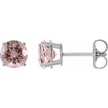 Sterling Silver 6 mm Natural Pink Morganite Stud Earrings 1874:70395:P