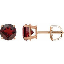 14K Rose 8 mm Natural Mozambique Garnet Stud Earrings 1874:70767:P