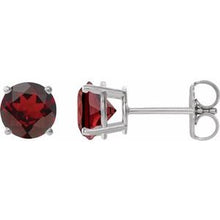Sterling Silver 8 mm Natural Mozambique Garnet Stud Earrings 1874:70569:P