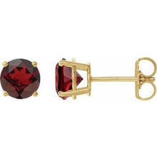 14K Yellow 8 mm Natural Mozambique Garnet Stud Earrings 1874:70533:P