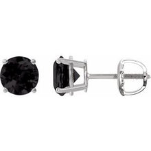 Platinum 6 mm Natural Black Onyx Stud Earrings 1874:70639:P