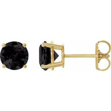 14K Yellow 8 mm Natural Black Onyx Stud Earrings 1874:70530:P