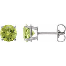 Platinum 8 mm Natural Peridot Stud Earrings 1874:70552:P