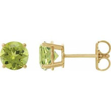 14K Yellow 8 mm Natural Peridot Stud Earrings 1874:70534:P