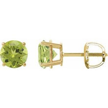 14K Yellow 6 mm Natural Peridot Stud Earrings 1874:70628:P
