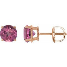 14K Rose 6 mm Natural Pink Tourmaline Stud Earrings 1874:70594:P