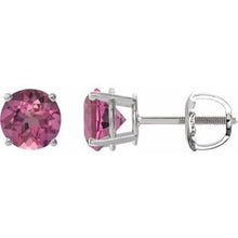 Platinum 6 mm Natural Pink Tourmaline Stud Earrings 1874:70648:P