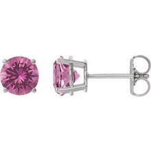 Sterling Silver 8 mm Lab-Grown Pink Sapphire Stud Earrings 1874:70574:P