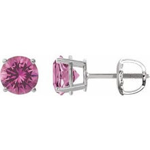 Sterling Silver 7 mm Lab-Grown Pink Sapphire Stud Earrings 1874:70756:P