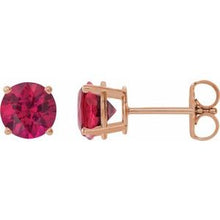 14K Rose 8 mm Lab-Grown Ruby Stud Earrings 1874:70491:P
