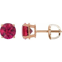 14K Rose 8 mm Lab-Grown Ruby Stud Earrings 1874:70761:P
