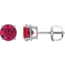 14K White 7 mm Lab-Grown Ruby Stud Earrings 1874:70689:P