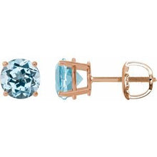 14K Rose 7 mm Natural Sky Blue Topaz Stud Earrings 1874:70680:P