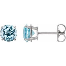 14K White 4 mm Natural Sky Blue Topaz Stud Earrings 1874:70104:P