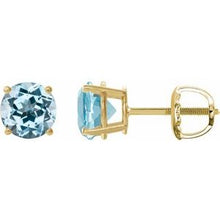 14K Yellow 7 mm Natural Sky Blue Topaz Stud Earrings 1874:70716:P