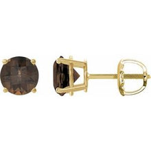 14K Yellow 8 mm Natural Smoky Quartz Stud Earrings 1874:70806:P