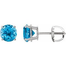 Platinum 8 mm Natural Swiss Blue Topaz Stud Earrings 1874:70825:P