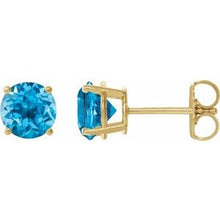 14K Yellow 8 mm Natural Swiss Blue Topaz Stud Earrings 1874:70537:P