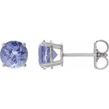 Sterling Silver 7 mm Natural Tanzanite Stud Earrings 1874:70485:P
