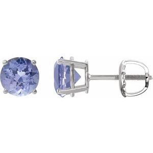 Sterling Silver 7 mm Natural Tanzanite Stud Earrings 1874:70755:P