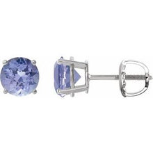 Platinum 7 mm Natural Tanzanite Stud Earrings 1874:70737:P