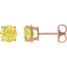 14K Rose 8 mm Lab-Grown Yellow Sapphire Stud Earrings 1874:70503:P