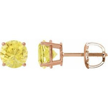 14K Rose 7 mm Lab-Grown Yellow Sapphire Stud Earrings 1874:70685:P