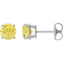 14K White 8 mm Lab-Grown Yellow Sapphire Stud Earrings 1874:70521:P