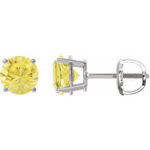 Platinum 8 mm Lab-Grown Yellow Sapphire Stud Earrings 1874:70827:P