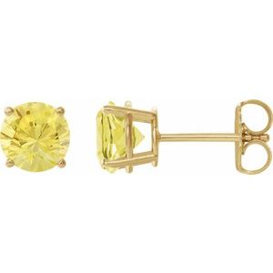 14K Yellow 8 mm Lab-Grown Yellow Sapphire Stud Earrings 1874:70539:P