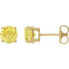 14K Yellow 8 mm Lab-Grown Yellow Sapphire Stud Earrings 1874:70539:P